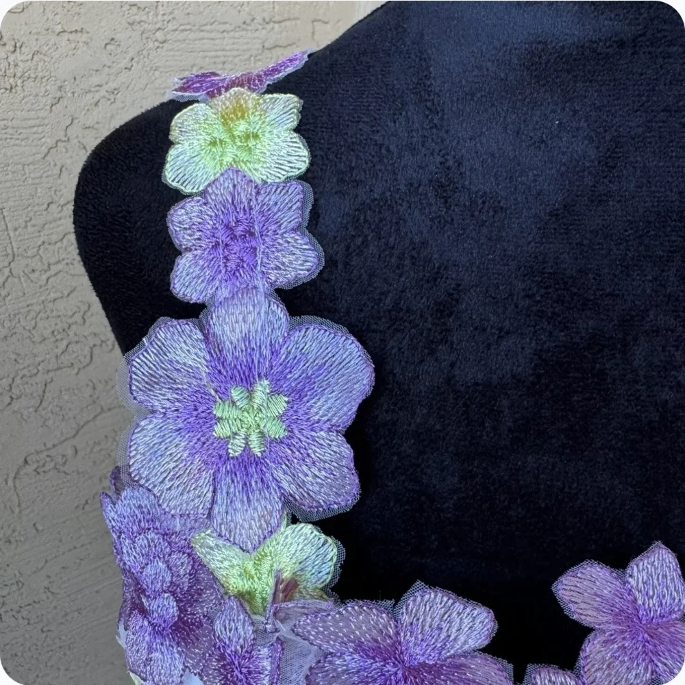 Muse Floral Peplum Tank Top in Purple and Lime - Picture 7 of 11